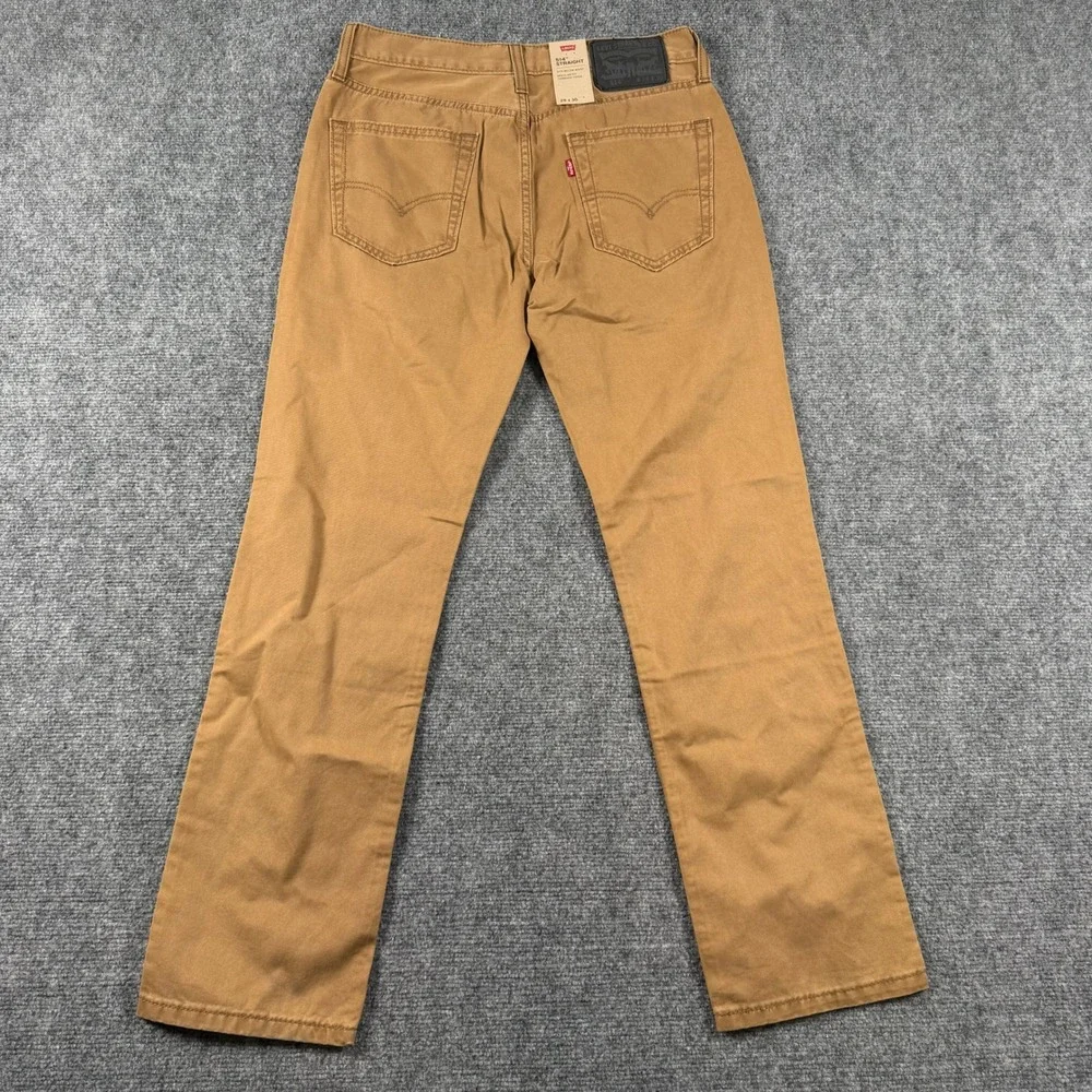 Levi's 514 Straight Pants Mens 29x30 Tan Brown Twill Casual Chino Trousers NWT